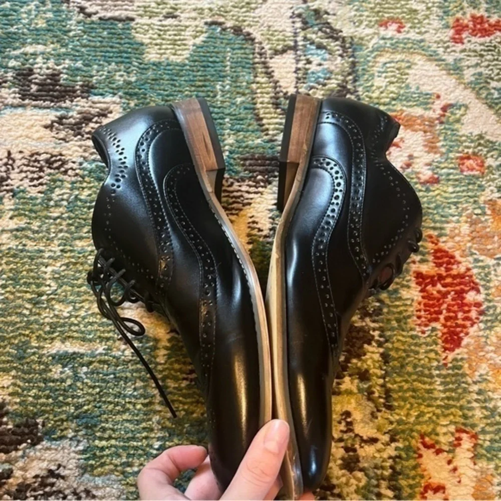 Men’s black leather Gino Vitale Oxford shoes